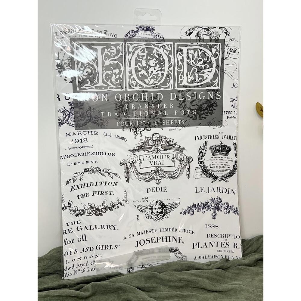 Traditional Pots - IOD Transfer Pad - Four 12"x16" Sheets - Brand New